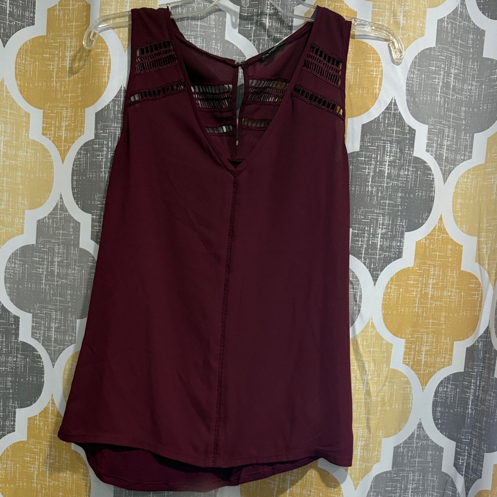 Express Burgundy Sleeveless Blouse